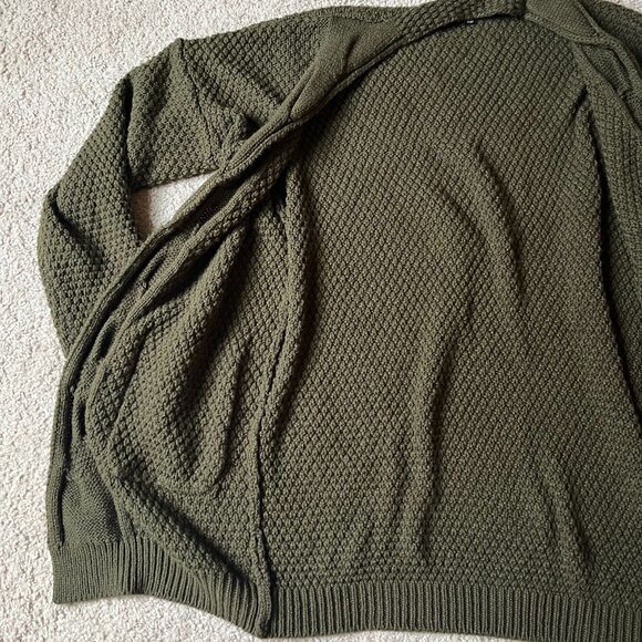 AAMILIFE *Cozy* Olive Green Cardigan | Chunky Knit | Open Front | Size XS | GUC - Picture 8 of 12
